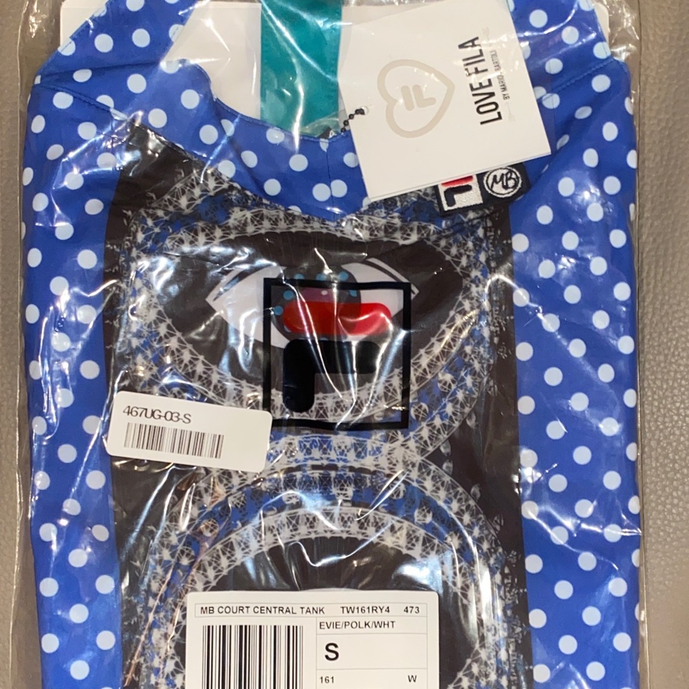 Fila Evil Eye Preppy Tank Top Atleisure Polka Dot Tennis PickleBall Size S M New - Picture 16 of 16